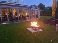 Restaurant Riepe in Lünen Garten & Terasse Feuerschale Abend